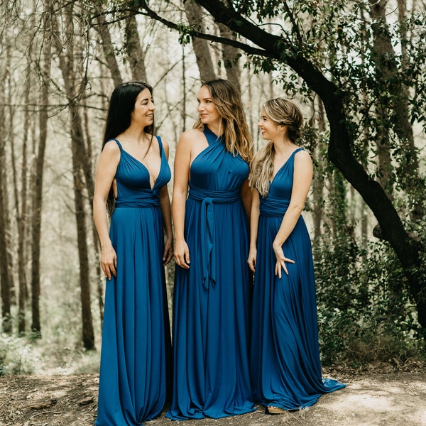 Cobalt Elegant Dress, Royal Blue Infinity Dress, Blue Bridesmaid Dress, Long Convertible Dress, Royal Blue Prom Dress, Dress Party, Multiway