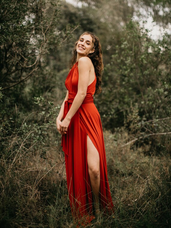 strapless open back dress Long Formal Bridesmaids Convertible Wrap Dress main image 0