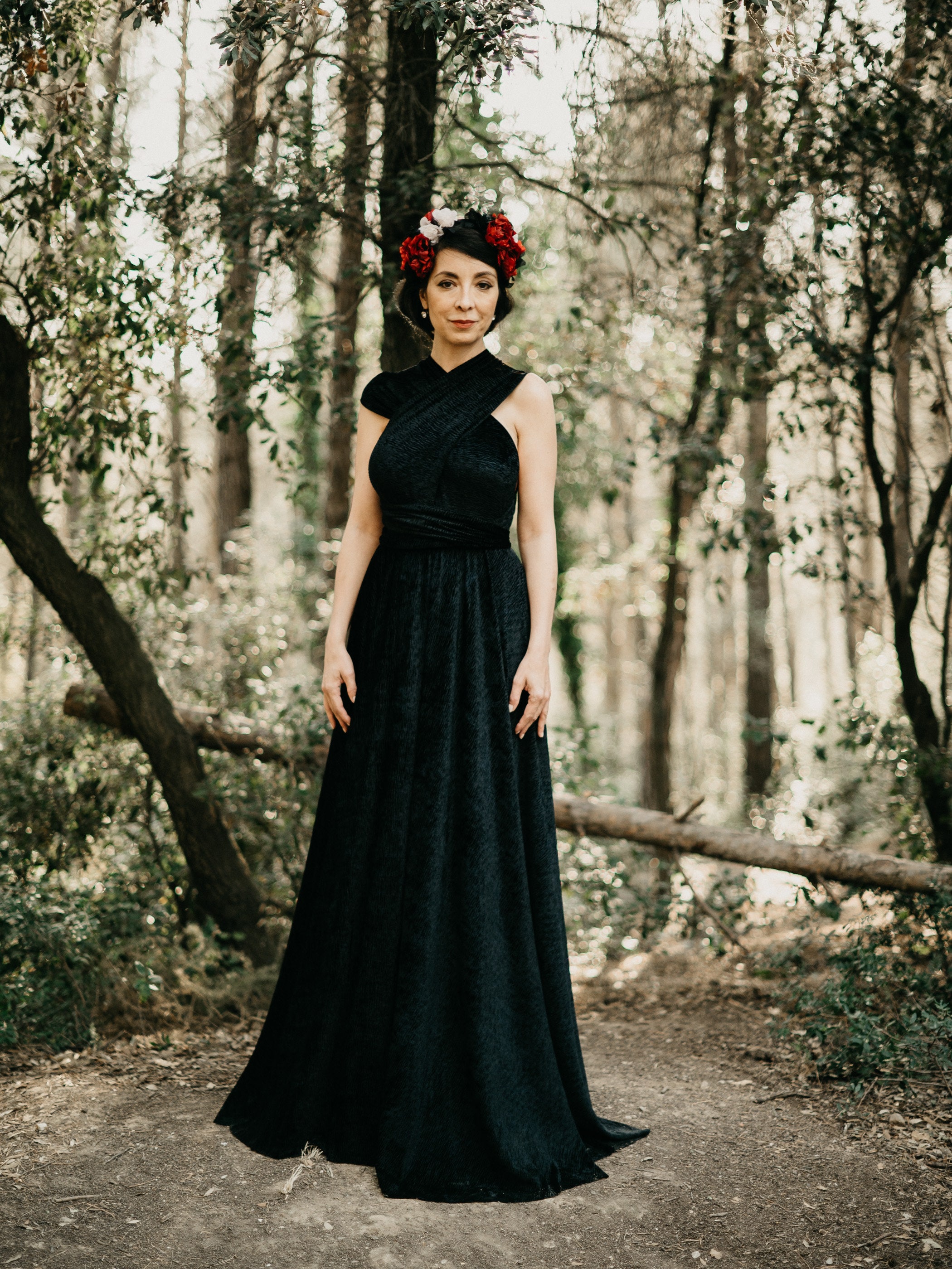 black multiway bridesmaid dresses Elastic Satin Multiway Black Bridesmaid Dresses main image 1