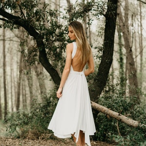 Midi Ivory Bridal Dress, Bridal Gown, Wedding Dress, Ivory Wedding Reception Dress, Midi Ivory Gown, Wedding Celebration Dress, Asymmetrical image 4