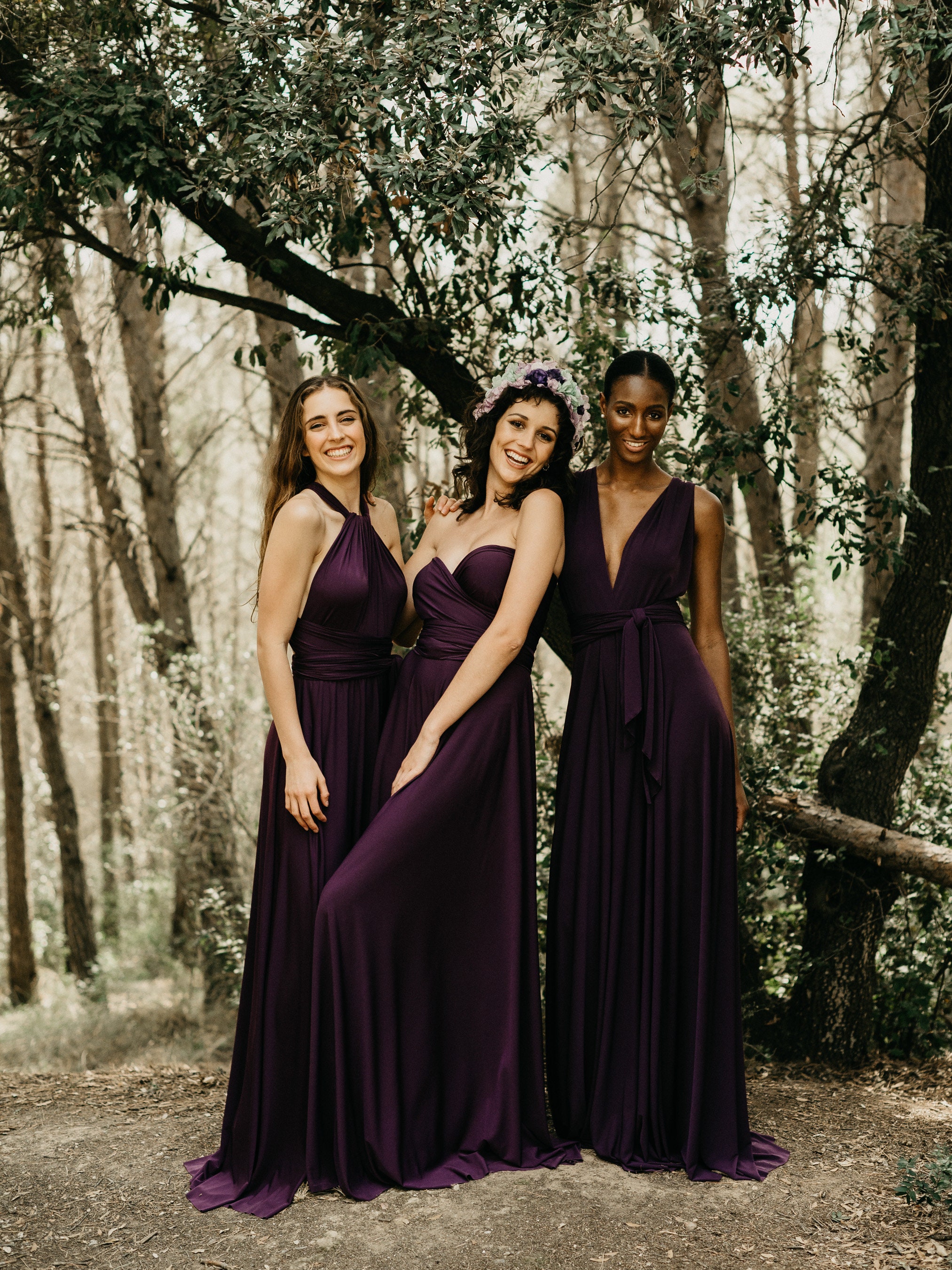 dark purple bridesmaid dresses