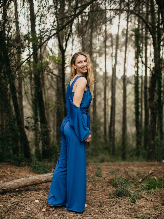 cobalt bridesmaid dresses TDY Cobalt Blue Maxi Infinity Bridesmaid Dress – Thedaintyard main image 1