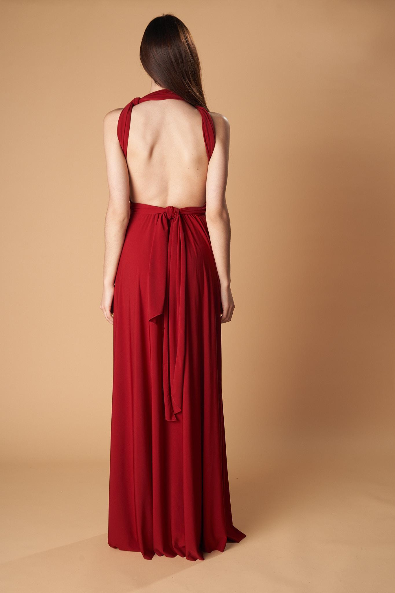 burgundy sparkly dress long Burgundy Jersey Short Convertible Bridesmaid Dress Infinity Wrap Dress Custom Color / 14 main image 1