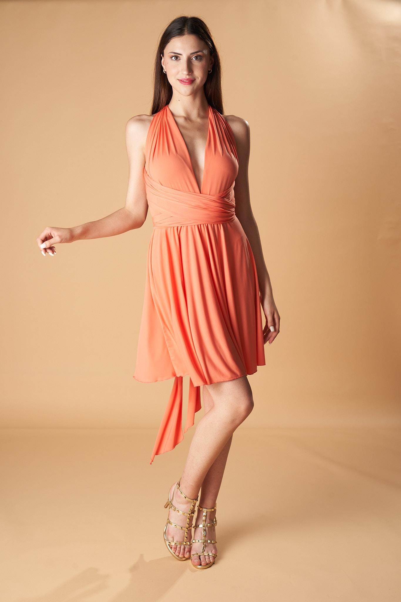 short convertible bridesmaid dress MACloth Convertible Wrap Tie Jersey Short Bridesmaid Dress Cocktail Fo