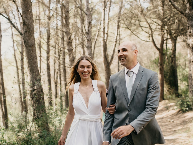 Mini Ivory Wedding Dress, Bridal Dress, Wedding Cream Dress, Ivory Wedding Reception Dress, Midi Ivory Gown, Wedding Celebration Dress. image 7