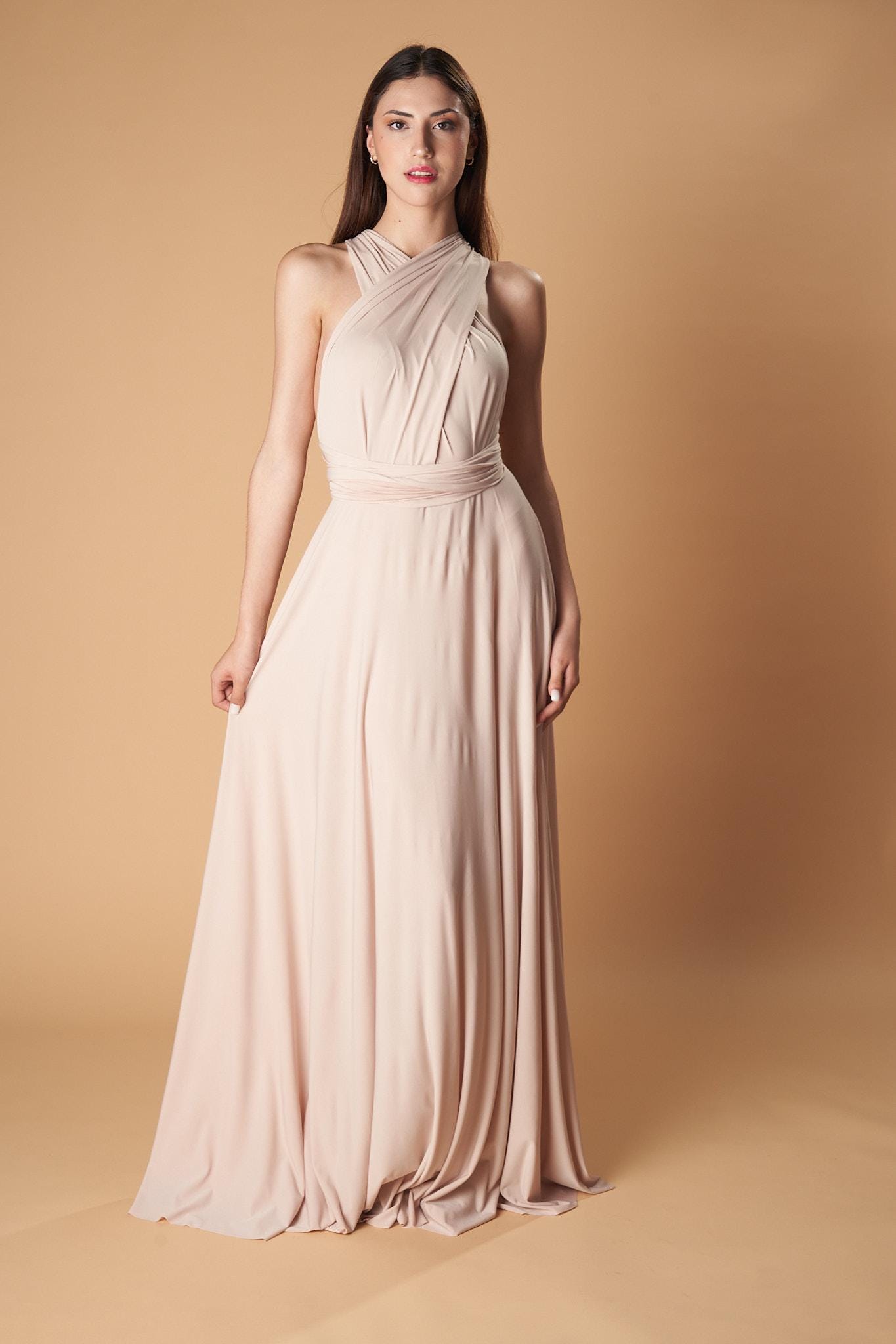 Champagne Infinity Dress: Convertible Bridesmaid Gown, Multiway Party Dress Champagne Infinity Dress: Convertible Bridesmaid Gown, Multiway Party Dress