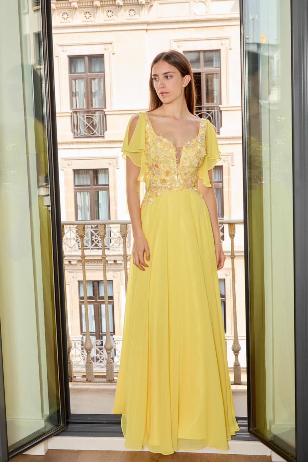 Off The Shoulder Sequin Prom Dress with Shiny Details