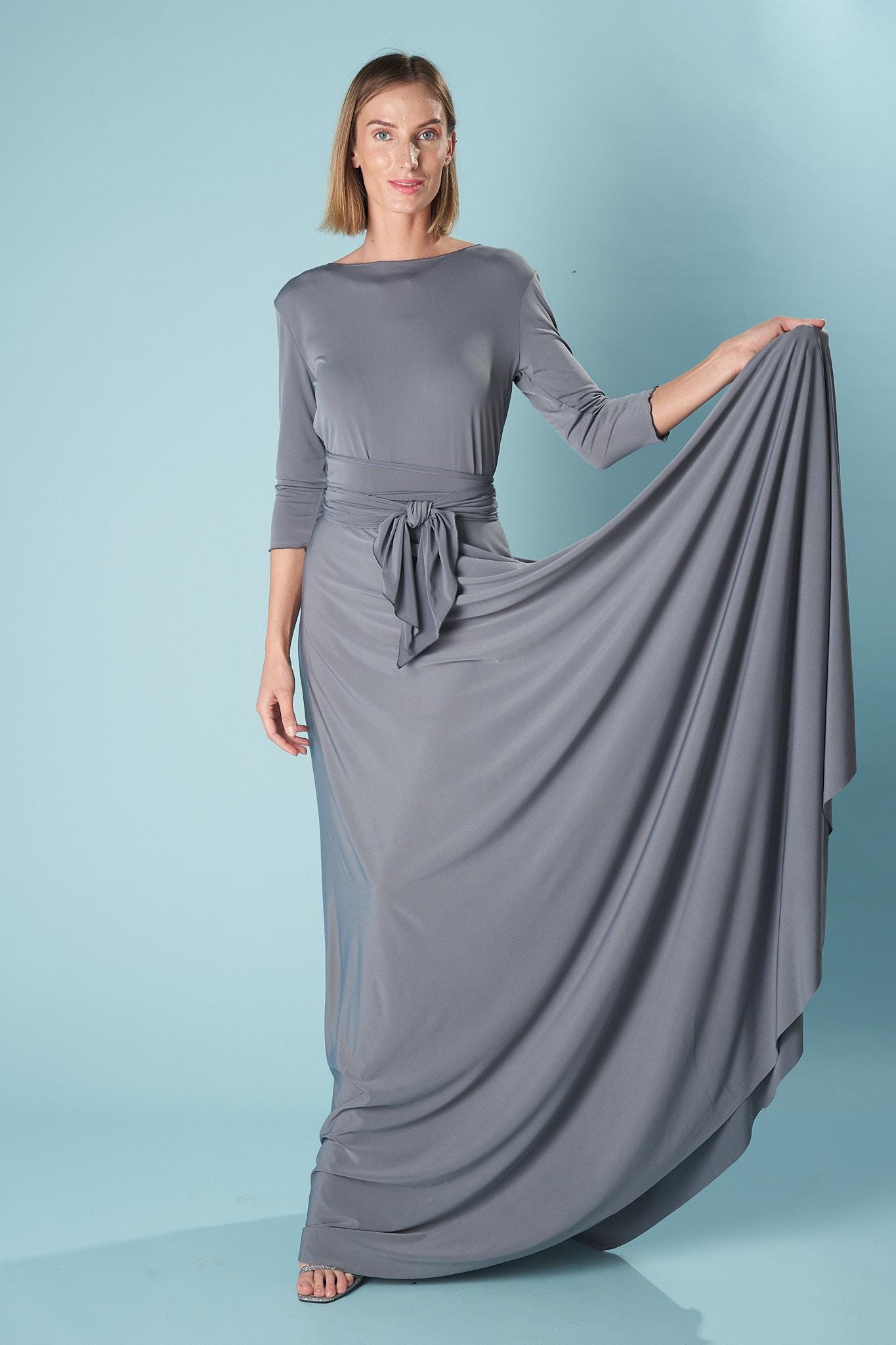 jersey convertible dress Satin Maxi Dress: Wrap Bridesmaid Gown 2016 prom