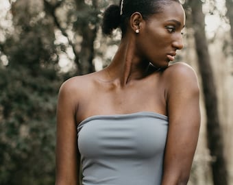 Silver Tube Top, Bandeau Top, Grey Top Separates, Strapless Top, Many your colors, Wedding Boho Chic Dress, Formal Evening Top.