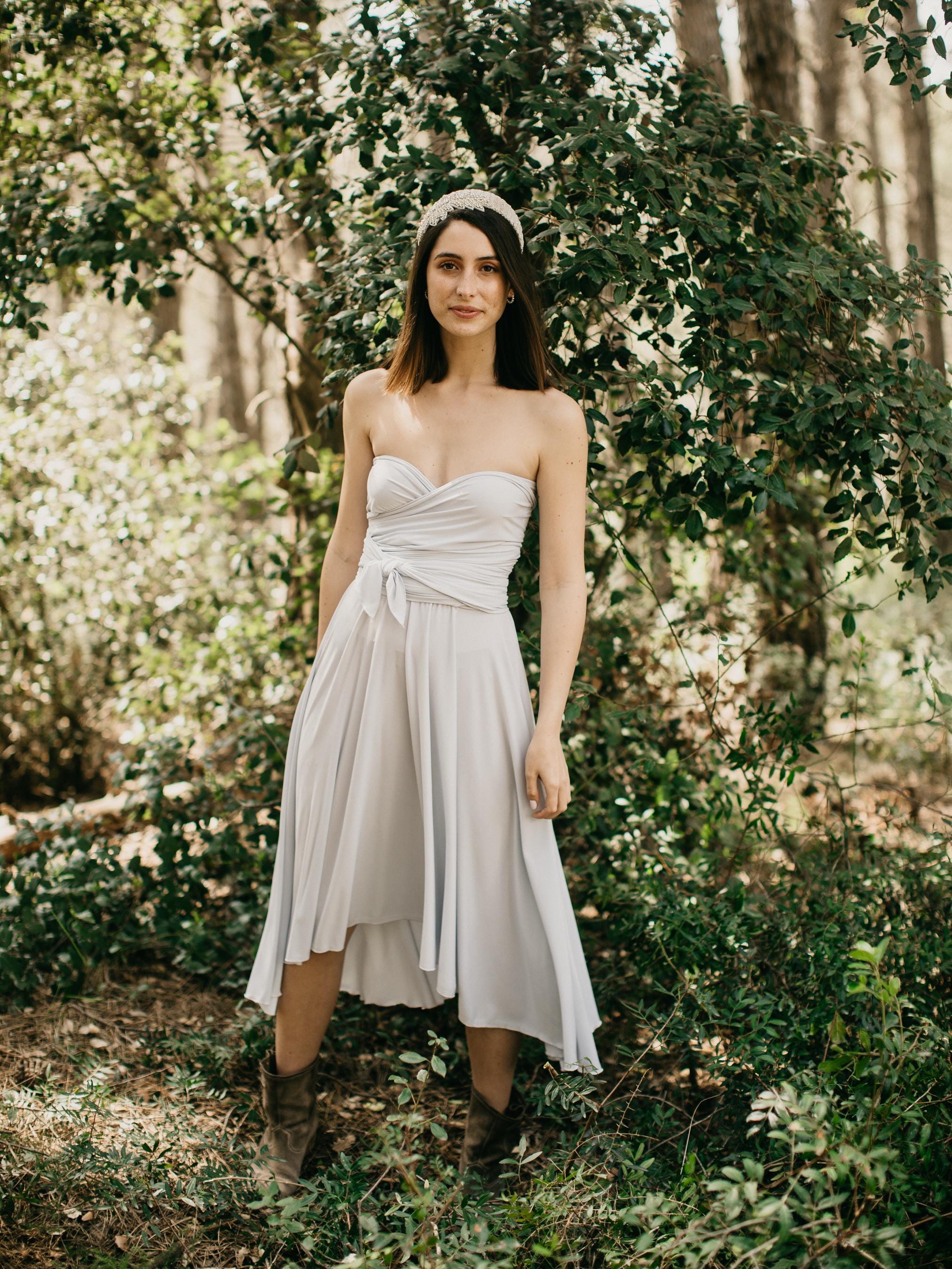 silver infinity dress Silver Infinity Dress: Jersey Long Sleeves, Ivory Tulle Skirt