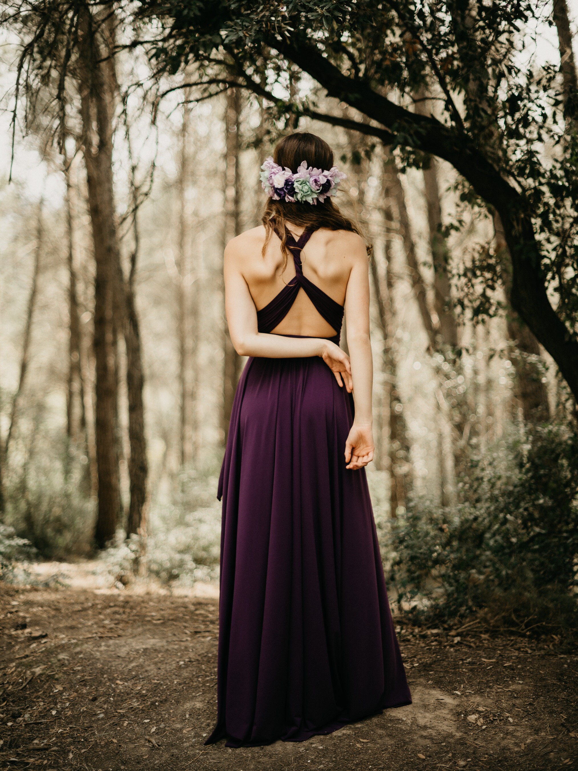 dark purple infinity dress Purple Bridesmaid Dress Infinity Dress Wrap Dress Convertible Dress -#H89 Purple