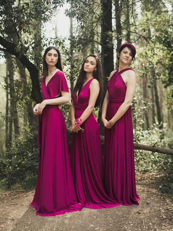 Plum Floor/ Knee Length Convertible Bridesmaid Dress Infinity Bridesmaid  Dress Multiway Wrap Dress Maternity Dress Ball Gown Wedding Dress 