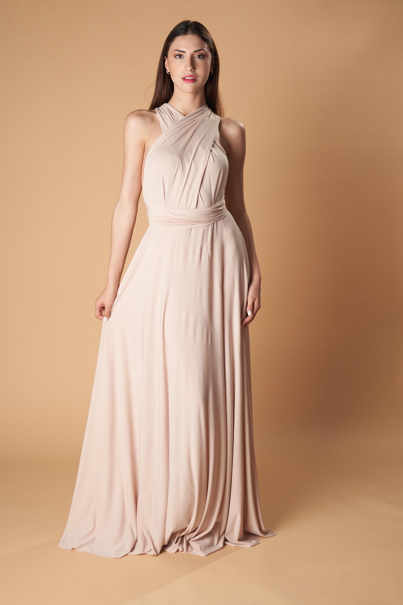 Convertible Satin Jersey Maxi Dress: Infinity Gown, Bridesmaid Dress