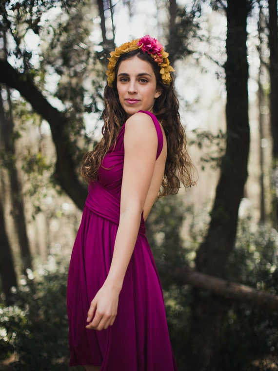 Fuchsia Convertible Mini Dress: Bridesmaid & Wedding Guest Dress