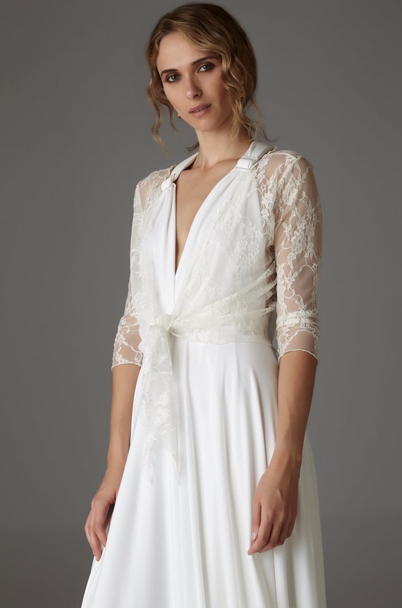 lace up bolero blazer