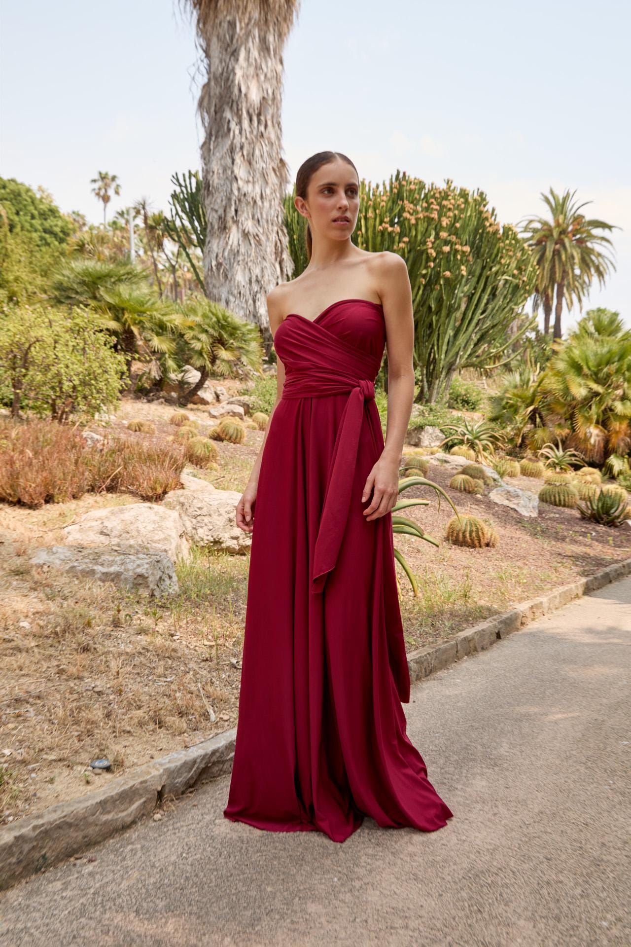 Convertible Satin Jersey Maxi Dress: Infinity Gown, Bridesmaid Dress