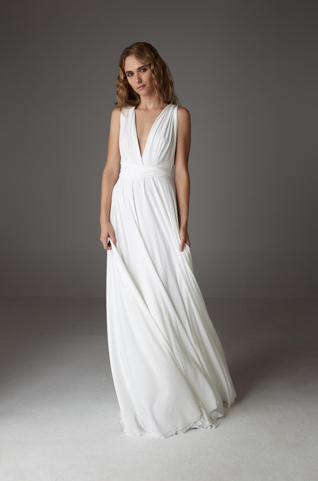 ivory infinity dress Made in USA Beige Champagne Infinity Dress Bridesmaid Convertible Dress