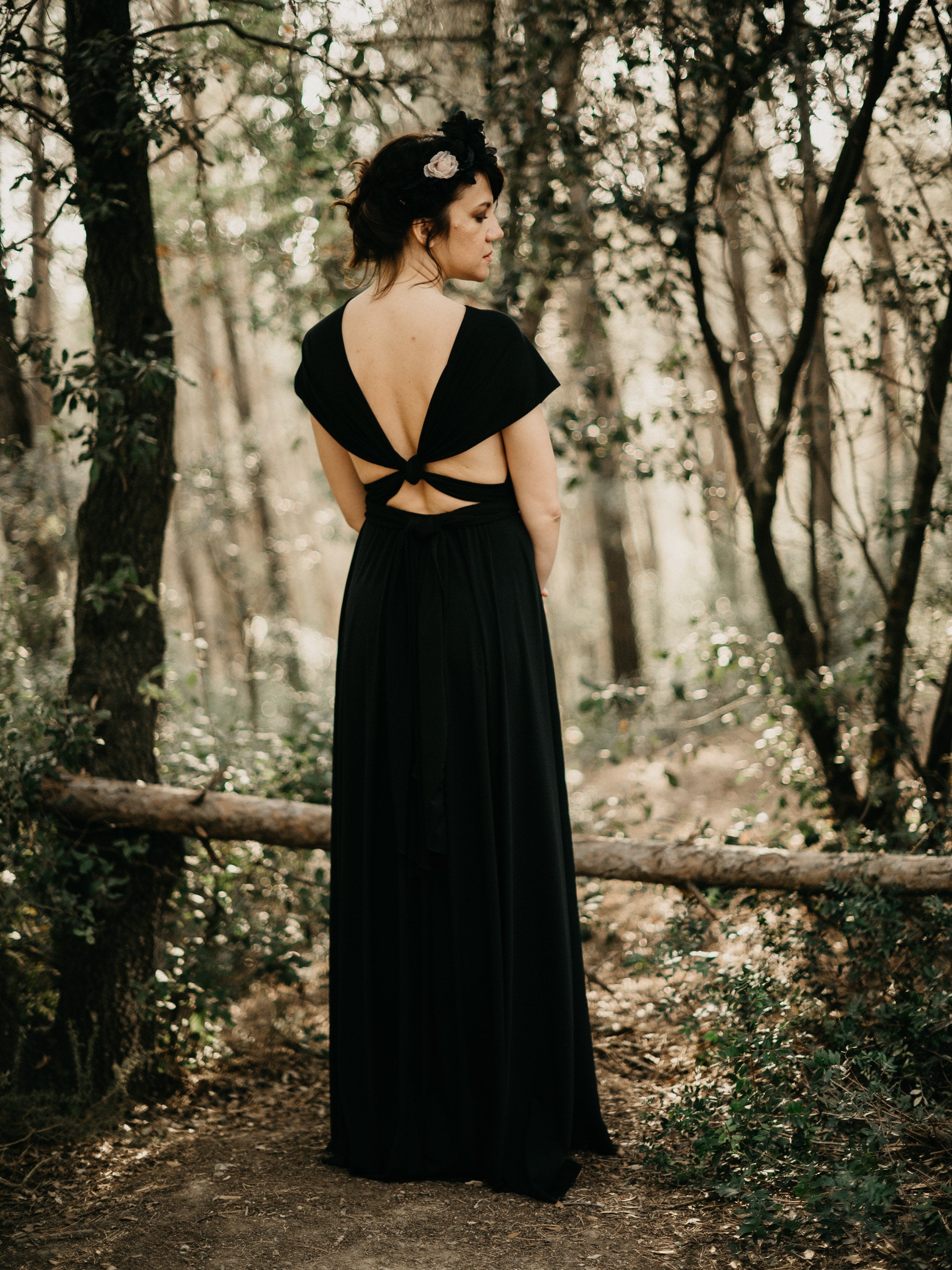 Black Infinity Wrap Dress: Convertible Bridesmaid Gown