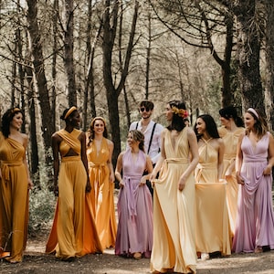 Long Maternity Dress, Mustard Bridesmaid Dress, Mustard Infinity Dress, Convertible Mustard Dress, Prom Dress, Yellow Prom Dress, Maxi Dress image 8