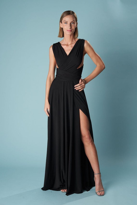 formal flowy dresses long PRETTYGARDEN Women's Fall Wedding Guest Dresses Long Sleeve V Neck Flo main image 1