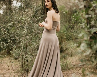 Maxi Mink Skirt Whit Slit, Long Skirt, Asymmetrical Skirt, Summer Skirt, Boho Skirt, Skirt With Front Slit Handmade Satin Jersey Mink Skirt.