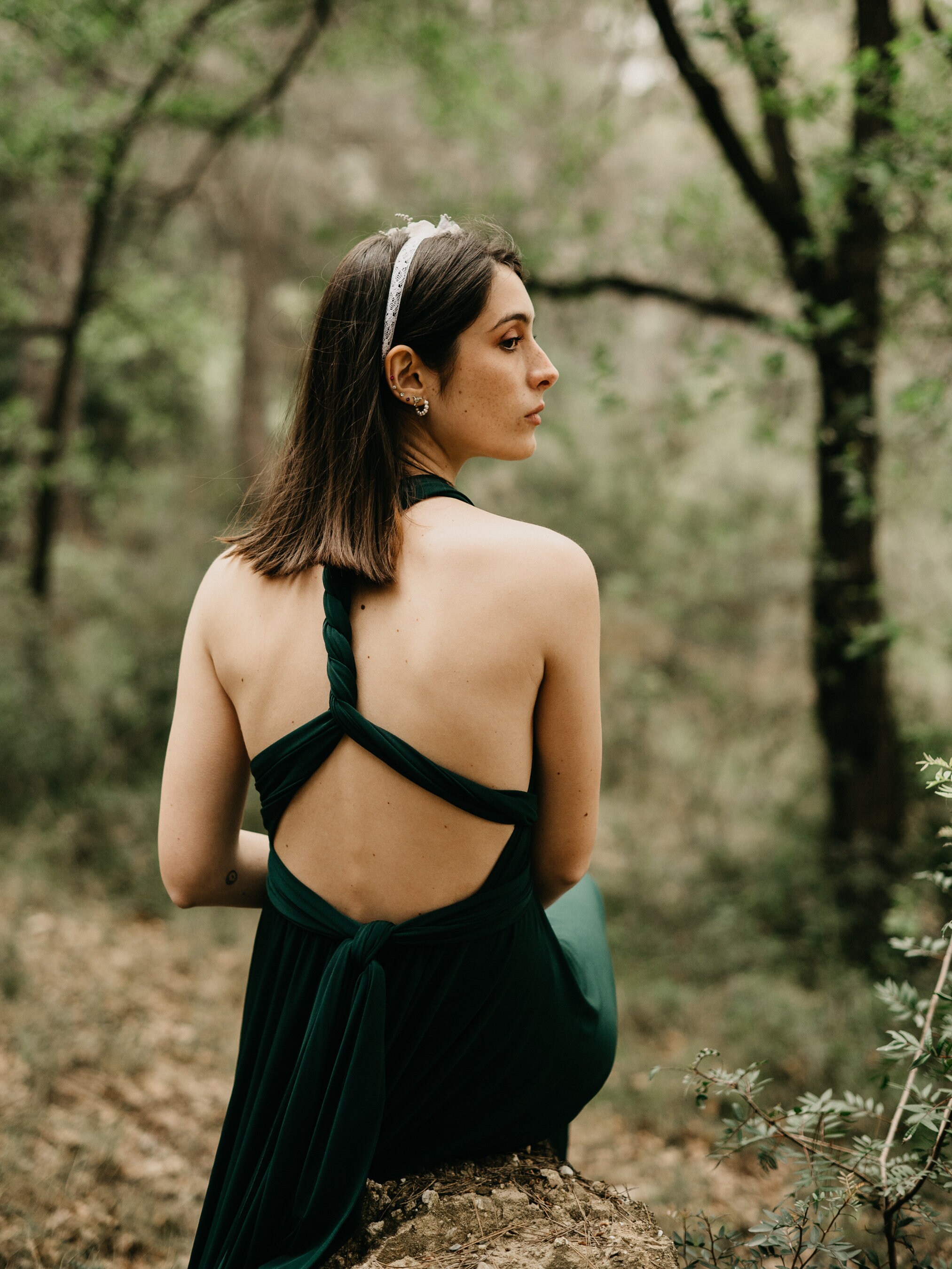 moss green infinity dress Moss Green Infinity Bridesmaid Dress, Convertible Slit Gown