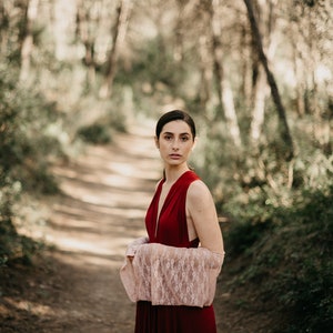 Koronkowy top Bolero, ślubny top z koronki, bordowa sukienka z kwiatowym koronkowym bolerkiem, boho boho narzutka ślubna z długim rękawem, różowy koronkowy top, top panny młodej