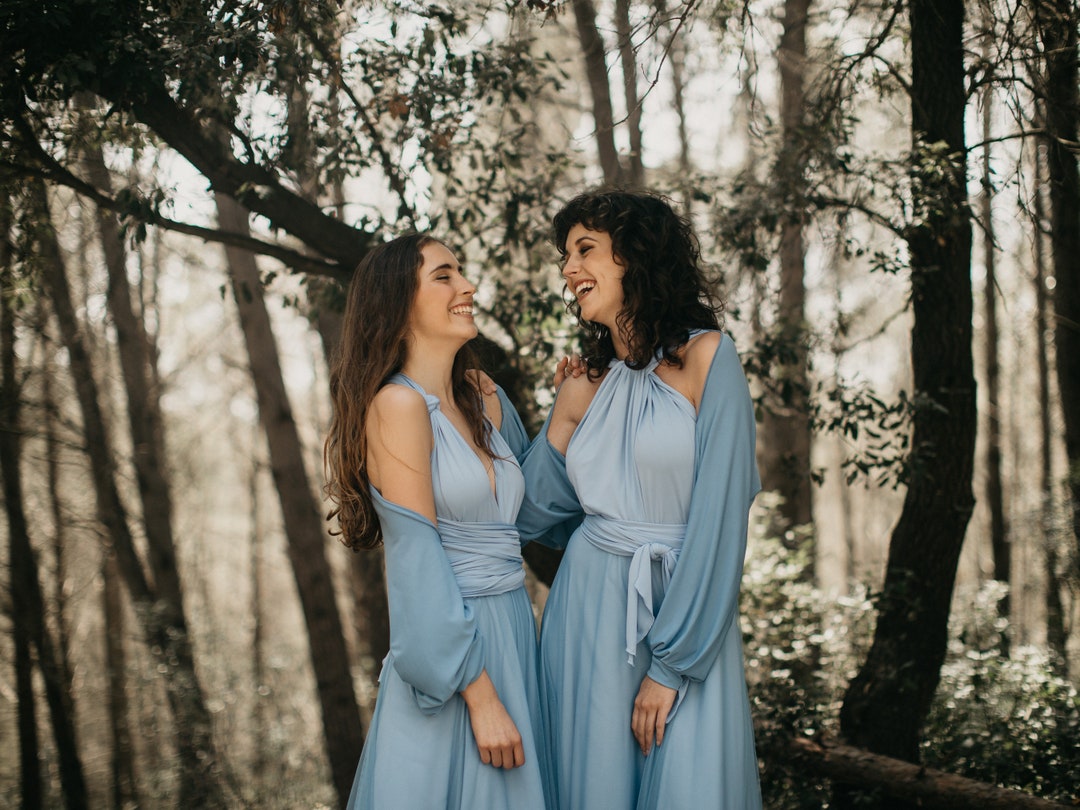 Light Blue Evening Dress Light Blue Infinity Dress Jeans Etsy