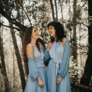 Light Blue Infinity Dress: Jersey Sleeves, Removable Tulle Skirt