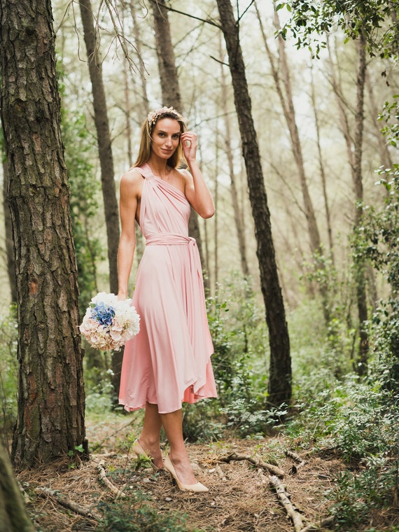 Dark dusty cheap pink bridesmaid dresses