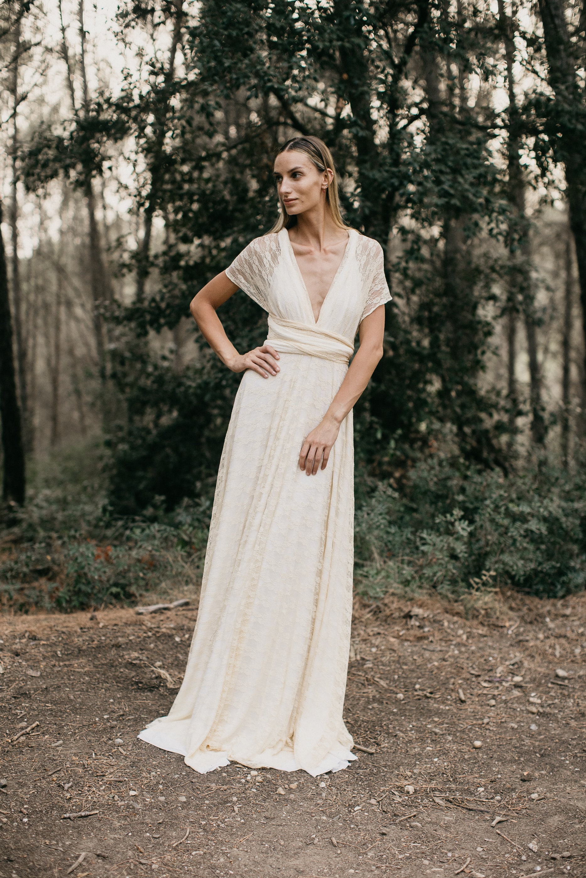 Champagne Flower Lace Overdress: Bohemian Wedding Dress - Etsy