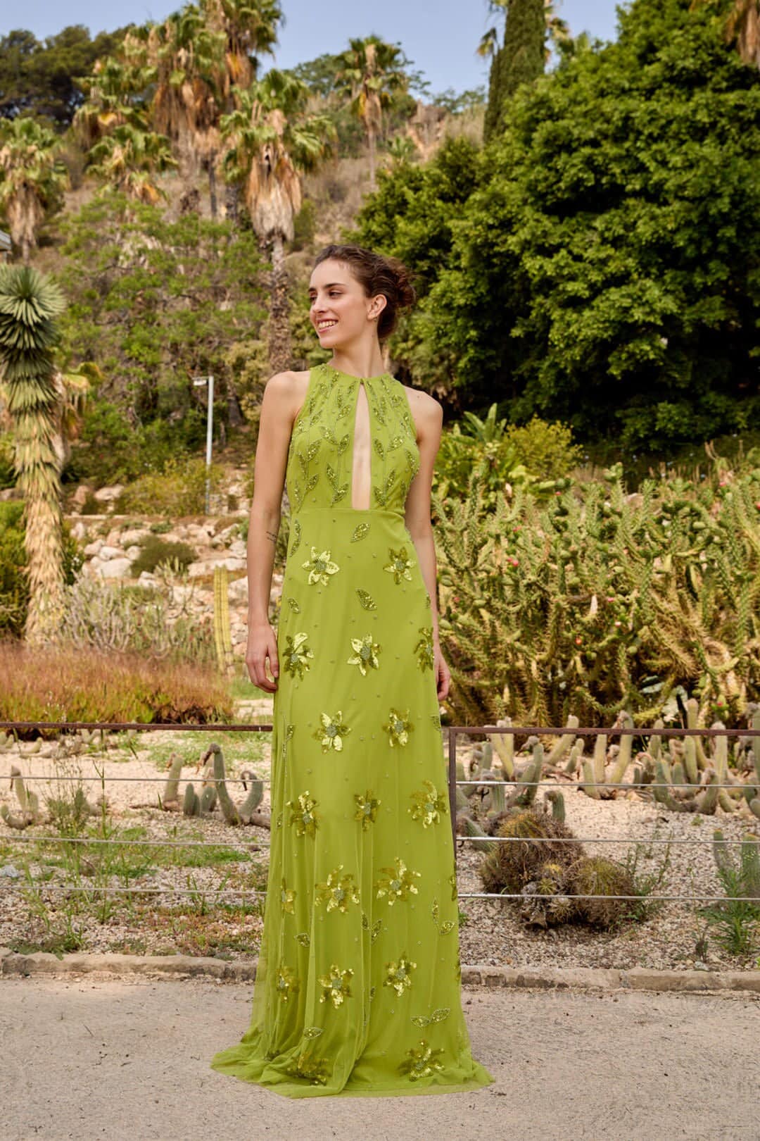 leaf green color dress Shante Maxi Dress Natural/Green / S main image 1