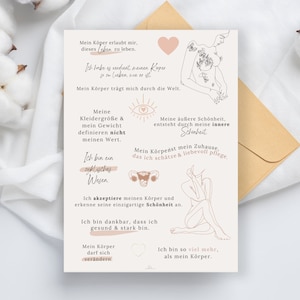 Affirmationskarte, Selbstliebe Achtsamkeitskarte, positive Affirmationen Postkarte, Geschenkidee Freundin Mama