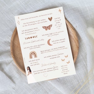 Selbstliebe Achtsamkeitskarte, positive Affirmationen Postkarte, Geschenkidee Freundin