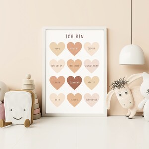 Kinderzimmerdeko Wand, Poster A4, Affirmationsposter für Kinder, Affirmationen Kinder, Geschenkidee Kinder Einschulung Kindergarten
