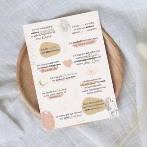 Affirmationskarte Selbstliebe, Achtsamkeitskarte, positive Affirmationen Postkarte, Geschenkidee Freundin