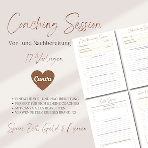 Coaching Session Vorbereitung deutsch, Coaching Tools deutsch Canva