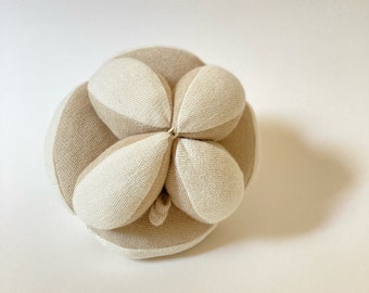 Organic Cotton and Wool Montessori Puzzle Ball - Hand Dyed with Black Beans - Eco Dye