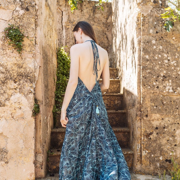 Woven Backless Maxi Beach Dress