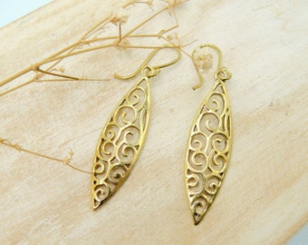 gold brass earrings