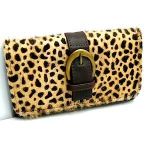 Cow WALLET, Long Leather Wallet, Trifold Wallet, Slim Wallet, ANIMAL Skin PRINTED Leather Slim And Triflold Clutch Wallet For Women