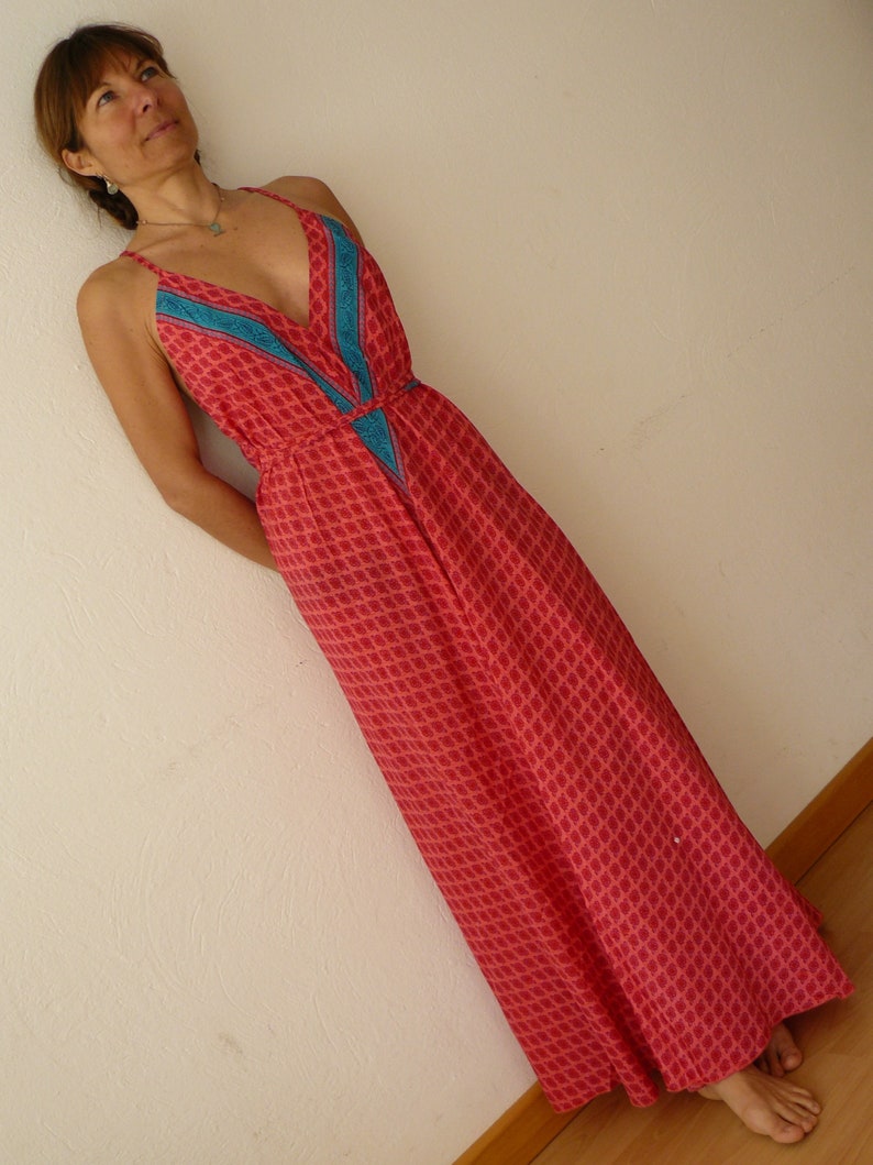 BACKLESS DRESS, Boho Summer Dress, Long SILK Dress, Ibiza Beach Summer Tunic Maxi Wear & Vestido Verano Open Back Dress For Womens image 2