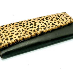Cow WALLET, Long Leather Wallet, Trifold Wallet, Slim Wallet, ANIMAL Skin PRINTED Leather Slim And Triflold Clutch Wallet For Women