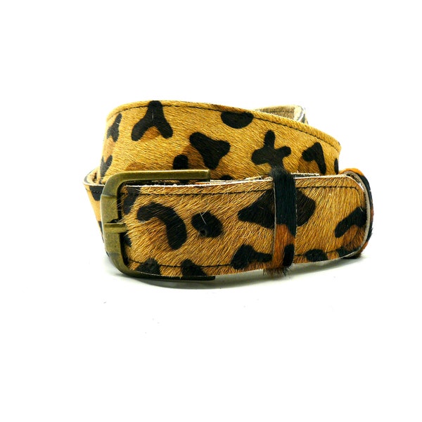 LEATHER BELT, WOMAN Belt, Animal Print Leather Belt, Vintage Boho Style Belt, Ethnic Belt, Cute Charm Belt, Gifts For Women