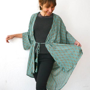 silk kaftan, caftan, Indian silk, boho style, ibiza dress, tunic, long tunic