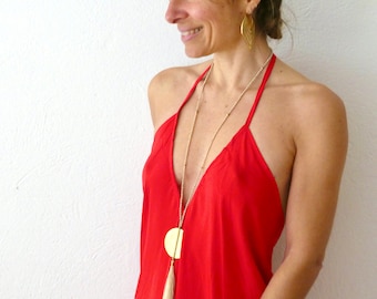Robe dos nu, robe d'été Boho, robe longue en soie, tunique d'été Ibiza Beach Maxi Wear & Vestido Verano robe dos ouvert pour femme