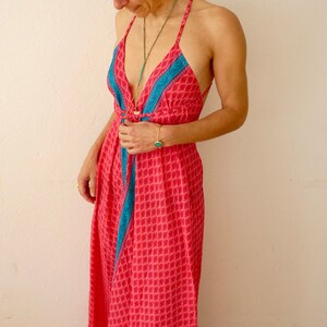 BACKLESS DRESS, Boho Summer Dress, Long SILK Dress, Ibiza Beach Summer Tunic Maxi Wear & Vestido Verano Open Back Dress For Womens image 6