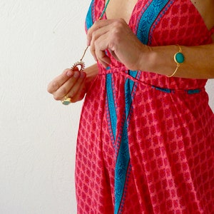 BACKLESS DRESS, Boho Summer Dress, Long SILK Dress, Ibiza Beach Summer Tunic Maxi Wear & Vestido Verano Open Back Dress For Womens image 5