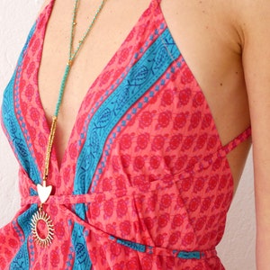 BACKLESS DRESS, Boho Summer Dress, Long SILK Dress, Ibiza Beach Summer Tunic Maxi Wear & Vestido Verano Open Back Dress For Womens image 3