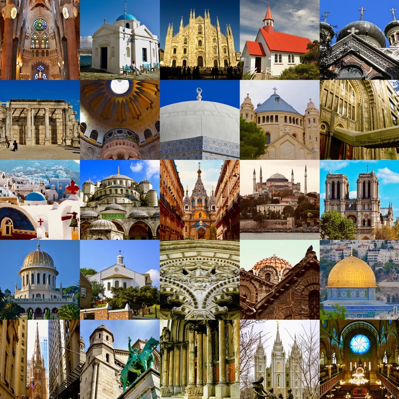 Houses of Worship Collage - Etsy